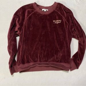 Sporty & Rich Maroon Velour Sweatshirt Large